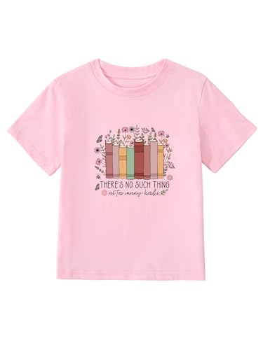Girl's Books Wildflowers Print Short Sleeve Cotton T-Shirt