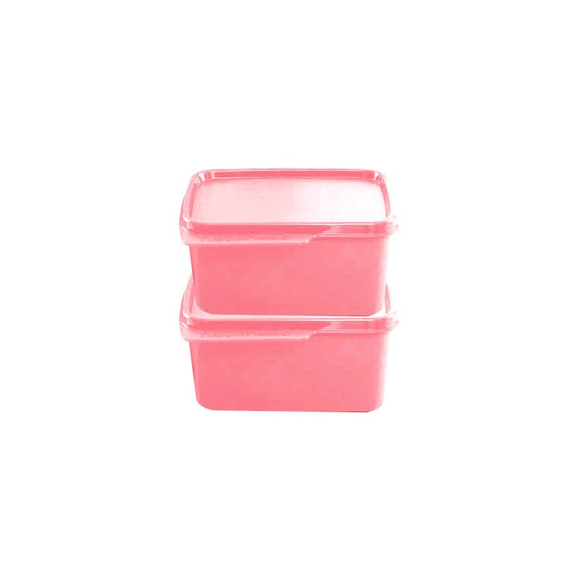 Tupperware Pink Color Plastic Lunch Box Safe & Leak Proof