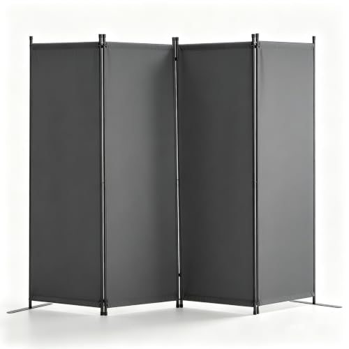 VEVOR Room Divider, 4 Panel Room Dividers and Folding Privacy Screens, Fabric Partition Room Dividers for Office, Bedroom, Dining Room, Study, Freestanding, Grey