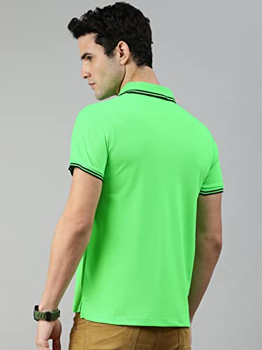 Image of Urbano Fashion Men's Solid Slim Fit Half Sleeve Cotton Polo T-Shirt