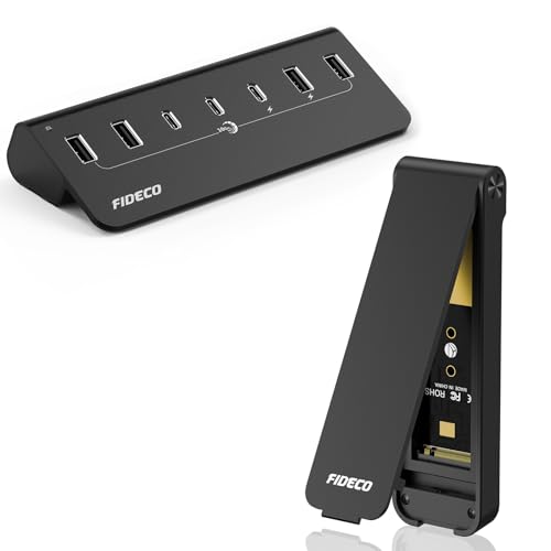 FIDECO M.2 NVMe SSD Enclosure y Hub USB 7 Puertos 10Gbps miniatura 1