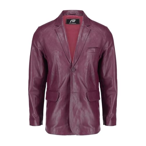 Image of Jild Lambskin Leather Jacket Men Casual Coat - Notched Collar Classic Bond's Style Ultimate Leather Blazer for Men