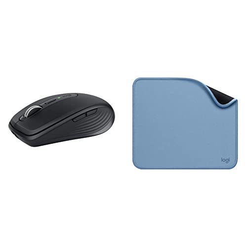 Image of Logitech MX Anywhere 3 Compact Performance Mouse - Wireless, Magnetic Scroll with Mousepad, Studio Series with Anti-Slip Rubber Base,Spill Resistant (Blue Grey)
