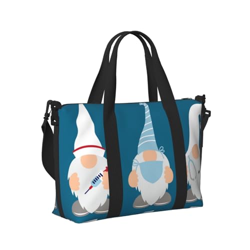 Laptop Tote Bag for Women Work - Nurse Doctor Gnomes Gym Bag for Women Men, Personal Item Crossbody Travel Bags Carry On, Overnight Weekender Bags for Women Travel