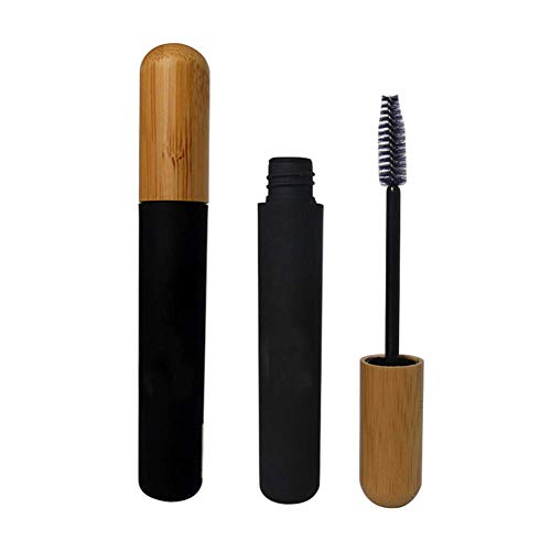 Empty Mascara Tubes - 2Pcs 6ml Tube With Eyelash Wand and Bamboo Cap, Cream Bottle Case Vials for Castor Oil, Growth Serum, DIY Cosmetic Travel Containers (Black) image 5