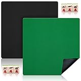 Oudain 2 Pack Mahjong Table Mat 32.7 x 32.7 Inch Game Mat Rubber Anti Slip Playmat Mahjong Mat Noise Reduction Mahjong Table Cover Board Game Table Mat for Mahjong Poker Cards (Black, Green)