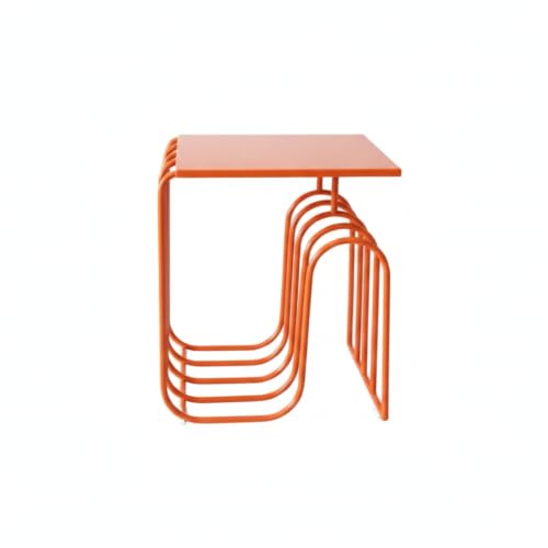 Table Chevet Étroite Orange et Petite Table Basse Moderne