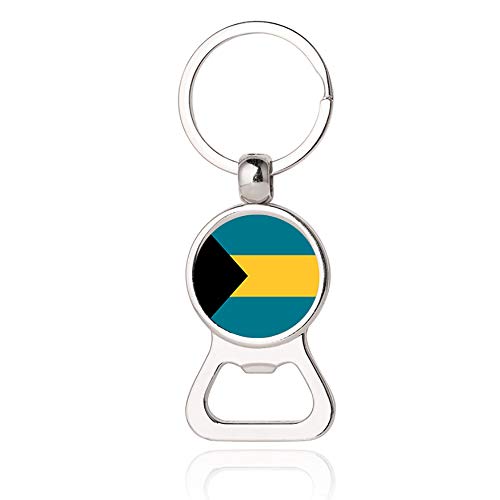 Drapeau des Bahamas ouvreur de Bouteille de bière en métal Verre Cristal Porte-clés Voyage Souvenir Cadeau Porte-clés Accessoires