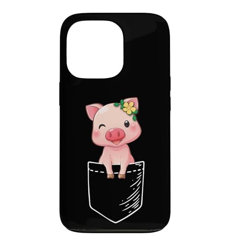 Funny Womens Kids Girls Pocket Pig Cute Show Pig Lover �X�}�z�P�[�X iPhone 13 Pro �p