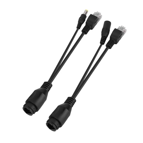Adaptador divisor POE pasivo 12V para cámaras IP y puntos de acceso inalámbricos, material ABS resistente (Negro) miniatura 4