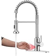 ARRISEA Touchless Kitchen Faucet with Pull Down Sprayer, Infrared Motion Brushed Nickel Spring Si...