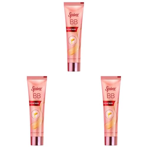 Image of Spinz BB Cream | Instant Glow, Even Skin Tone & Natural Coverage | Lightweight, Non-Sticky Mousse Formula | With Vitamin E and Double Sunscreen Protection (29g) (Pack of 3)