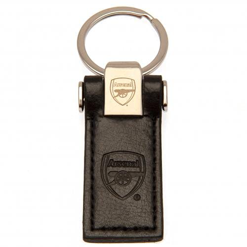 Leath Arsenal FC Leather Key Fob Official Merchandise, Black, - approx 85mm x 25mm