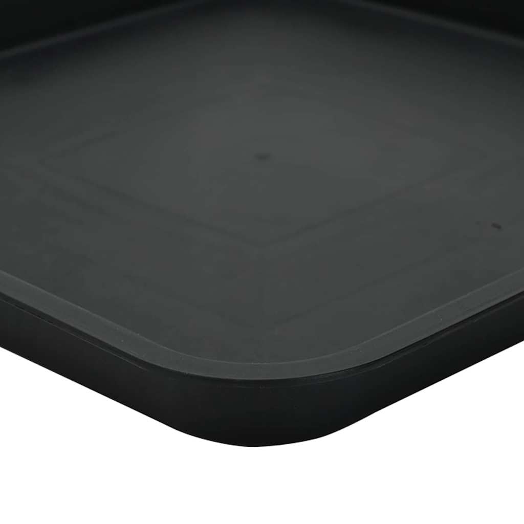 Quadratisches Blumentablett 6er Set Schwarz 36 x 36 x 2,5 cm langlebig wetterfest für Balkon Garten Terrasse Indoor Outdoor Pflanzenpflege