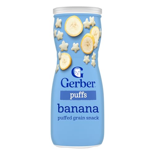 Gerber Stage 3 Baby Snacks, Banana Puffs, Puffed Grain Snack,