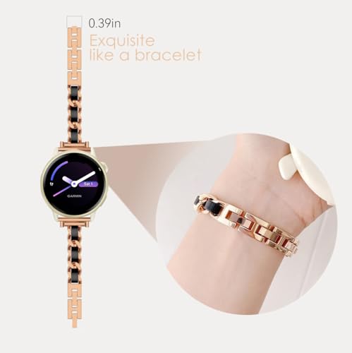 Correa de cadena metálica ajustable para reloj Garmin miniatura 5
