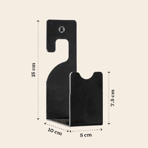 Image of UGAOO Pipe Holder Wall Mount | Garden Pipe Holder | Hose Holder | Water Pipe Holder Wall Mounted | Garden Hose Hanger | Heavy Duty Steel | Rust Resistant - Black