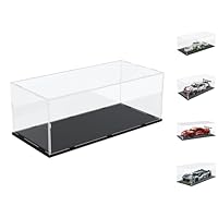 Nynelly 3mm Thick Acrylic Display Case for Lego Peugeot 42156 for Lego Technic Car 76328 42125 42096 21054 for Lego Car Display Case for Model Car Assemble Dustproof Clear Display Box(Black)