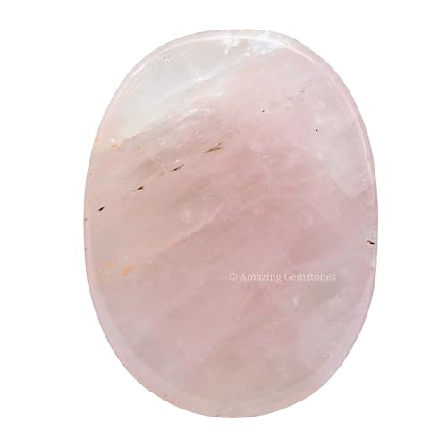 Image of Amazing Gemstone Rose Quartz Worry Stone Crystals and Healing Stones - Worry Stones for Stress Relief Gifts - Piedra Crystal Fidget for Meditation - Unique Stocking Stuffers and Birthday Gifts
