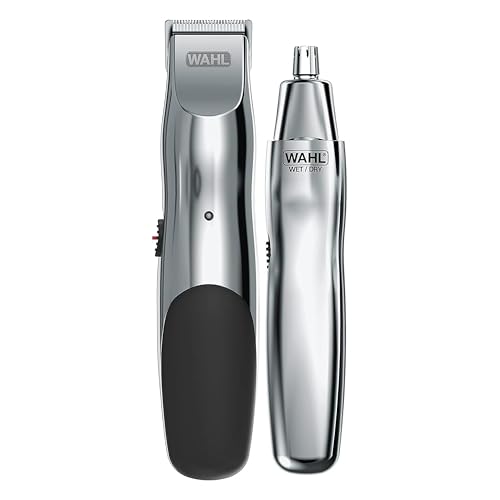 Wahl Groomsman Akku-Bartschneider-Set für Bärte, Nasenhaare, leichtes Detailing und leichte Körperpflege mit zusätzlichem Nass-/Trocken-Akku-Nasentrimmer