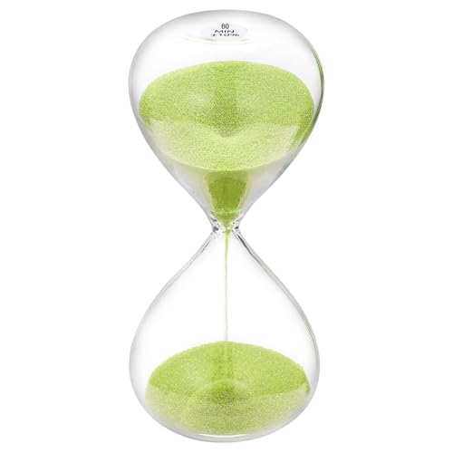 SuLiaoClessidra Verde Grande 60 Minuti Timer, Clessidra Vetro Bambini Aule Casa Scrivania Ufficio