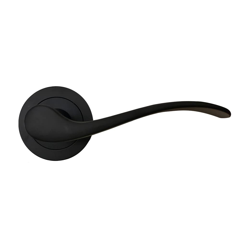 Micel - 02034 - Set of Handle with Rosette (50 mm) and Aluminium Handle, Black, 120 x 50 x 51 mm, Black/White