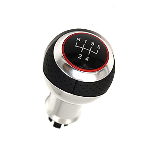 Car Shift Knob,Gear Knob Car Gear Knob Fit Use for A4 8K A5 8T Type 2007-2015 Q5 08-15 S Line Genuine Leather CNWAGNER(5 speed)