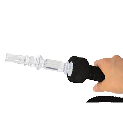 Hookah Hose 6.75ft Washable Hookah Pipe with Detachable Mouth Tips Soft Textile Covering Durable Shisha Hose (Black)