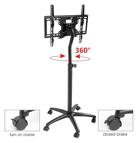 Soporte móvil ajustable para TV con ruedas y bloqueo miniatura 3