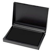 Handstempelkissen für den Täglichen Bedarf zu Hause und im Büro – 1 Stempelkissen Schwarz, robuster Kunststoffabdeckung, Wasserbasierte Tinte, Größe 10 x 7.5 cm, optimal für Handstempel Geeignet