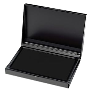 Tampon encreur manuel pour les besoins quotidiens à la maison et au bureau - 1 tampon encreur noir - Couvercle en plastique robuste - Encre à base d'eau - Dimensions : 10 x 7,5 cm - Idéal pour le