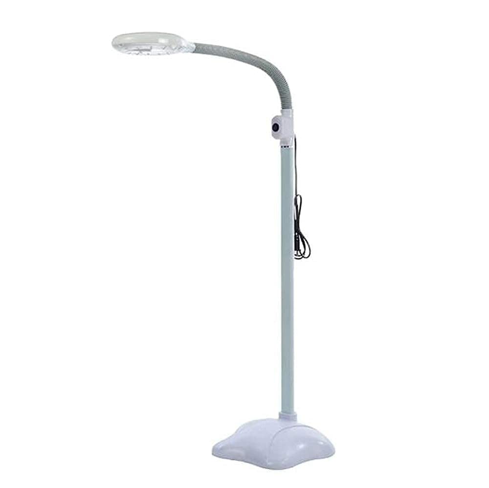 Lupas, Lupa, Lámpara de pie con Lupa LED 5X, Base de Lente, Brazo Giratorio Ajustable, Lupa de Lectura con Cuello de Cisne, para salón, Belleza, manicura, profesión