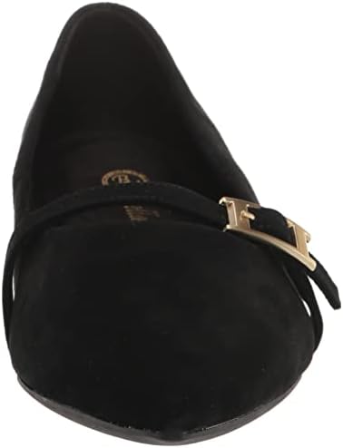 Bella Vita Women's Evanna Ballet Flat, Black Suede Leather, 12 X-Wide | Image 1