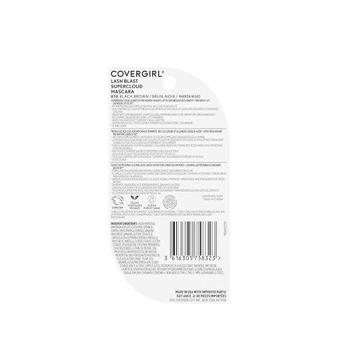 CoverGirl Lash Blast Supercloud, 810 Black Brown, Mascara, Long-Lasting, No Clump or Smudge, Doesn't Flake, Vegan, 0.33oz - image 9