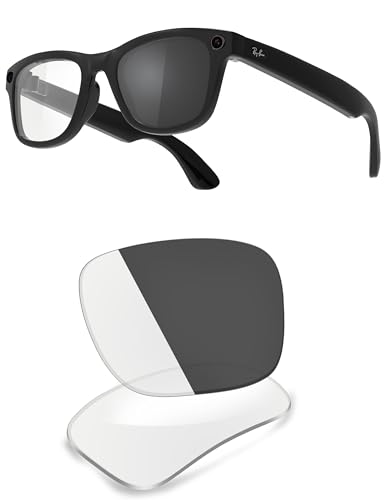 ThunderClap POLARIZED Replacement Lenses Compatible with Ray-Ban Meta Wayfarer RW4006 50mm | RW4012 Wayfarer(Gen 2) 50mm Smart Glasses - Grey Photochromic
