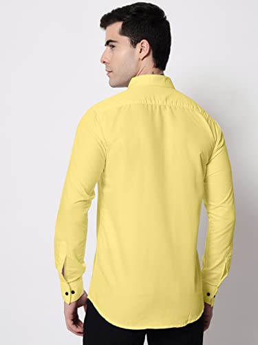 Image of Zombom Men's Regular Fit Cotton Blend Printed Spread Collar Full Sleeve Casual Shirt