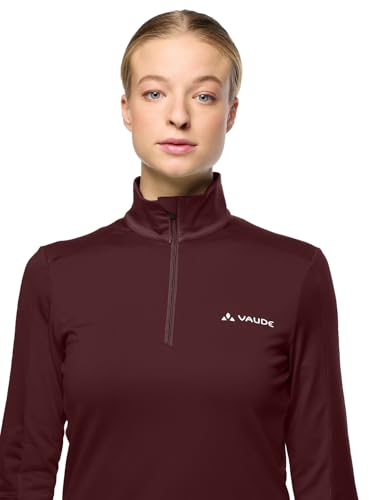 VAUDE Damen dünner Fleecepullover Livigno Halfzip II, angenehm warm, schnelltrocknend, atmungsaktiv, Passform: Slim fit, Dark Oak, 40 – Ansicht 5
