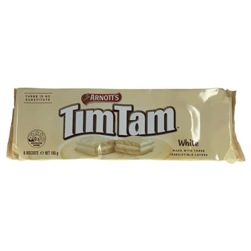 Arnott's Tim Tam White Chocolate Biscuits,165g with Free Kunafa Pistachio Chocolate Bar, 20g By Decadent Foods