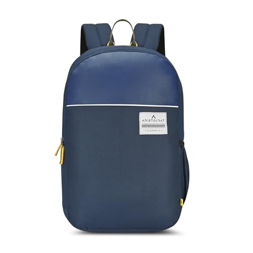 Aristocrat Lava 17 Inch Compatible Laptop Backpack 25L | Premium Durable Fabric | 2 Compartments with Side Bottle Pocket | Padded Backpanel | Office & Travel Backpack for Men & Women (Blue)