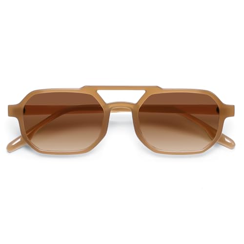 Retro Rectangle Sunglasses - 90s Small Square Frame Sun Glasses With UV400 Protection