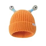 AAOOH Monster Tentacles Knitted Winter Wool Hat - Retractable Glowing Little Monster Beanie Hat (Orange)