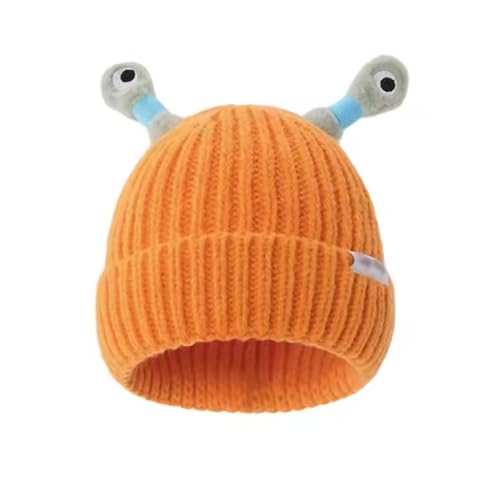AAOOH Monster Tentacles Knitted Winter Wool Hat - Retractable Glowing Little Monster Beanie Hat (Orange)