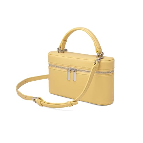 Image of Rejolly Vanity Case Handbag for Women Top-Handle PU Leather Purse Crossbody Shoulder Bag