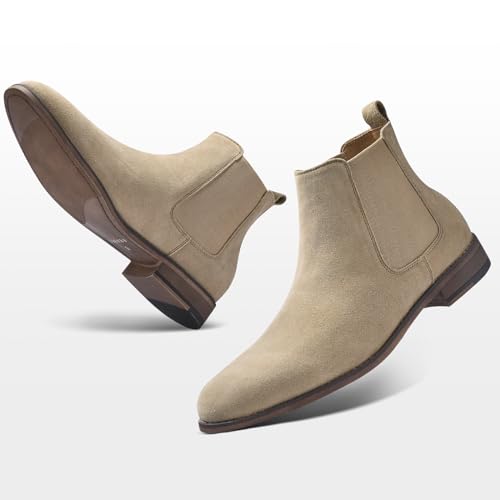 CGRRBW Men's Chelsea Boots Suede Leather Casual Boots for Men2