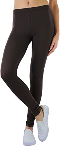Image of ToBeInStyle Women's Skinny Fit Cotton Full Length Leggings Tights - Regular and Plus Sizes