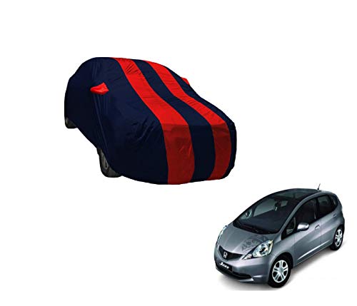 Image of Auto Hub Car Cover Compatible with Jazz (Model : 2013-2019) with Weather Proof, Mirror Pocket, Triple Stitched, Jazz Car Cover- Navy-Red