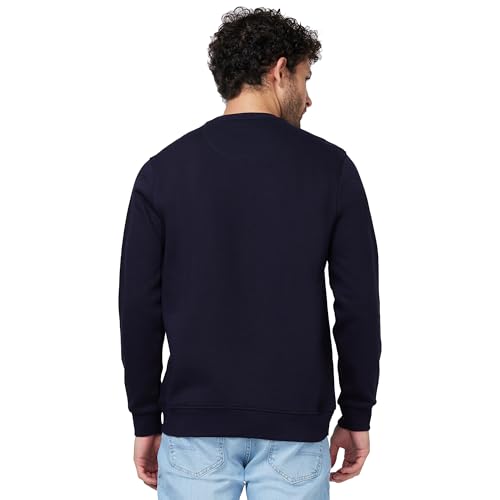 Image of Spykar Blended Slim Fit Round Neck Full Sleeve Sweatshirt for Men
