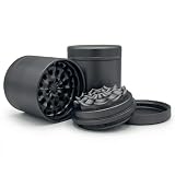 TRIVANA ONE | 5-teiliger Premium-Grinder aus Aluminium | 63mm | Zahnloses Flächenmahlwerk | AI-Design | CNC-gefräst | Inkl. Storage Deckel & Feinsieb (Graphitgrau)
