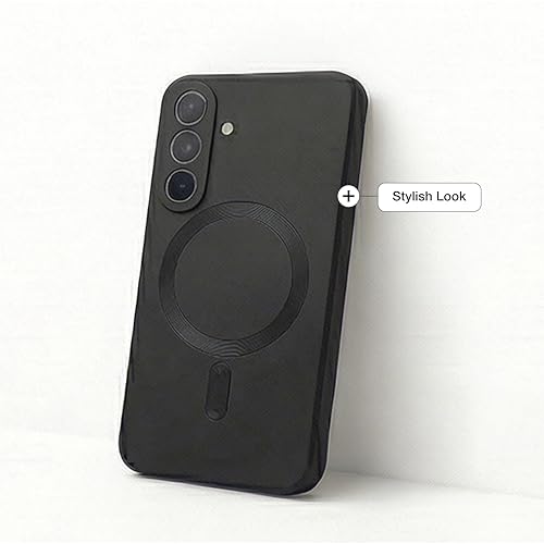 Image of amazon basics Premium Mag-Safe Case for Samsung Galaxy S26 Plus 5G | Shockproof & Anti-Scratch Cover | Soft Silicone with Wireless Charging | Camera Lens Guard - Black