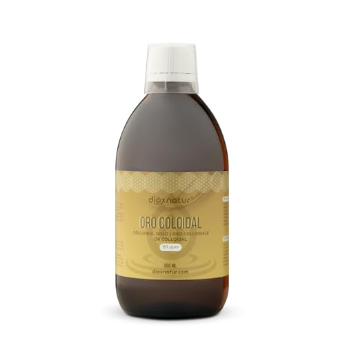 DIOXNATUR® Oro Coloidal 20 ppm - Oro 24K Puro 99.99% - Líquido 500 ml